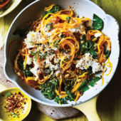 Butternut noodles with spinach and ricotta