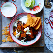Mexican black bean and squash burrito bowl