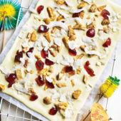 Pina colada white chocolate bark