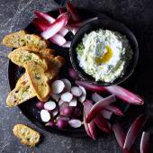 Salted cucumber feta dip
