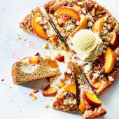 Peaches and cream crumble cake