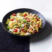 Pasta with broad beans, mint and ricotta