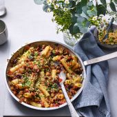 Rigatoni caponata gratin