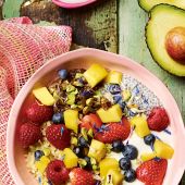 Alpro fruity breakfast Buddha bowl
