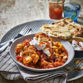 Masala cauliflower and aduki bean curry