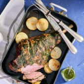 Colman's mint-glazed roast leg of lamb