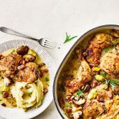 White wine coq au vin