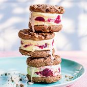Black forest ice-cream sandwiches