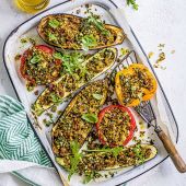 Italian stuffed herb and garlic veggies