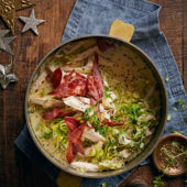 Creamy mustard chicken and leeks