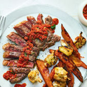 Piri-piri steak with smoky veg