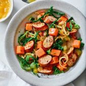 Smoked sausage and cabbage sauté