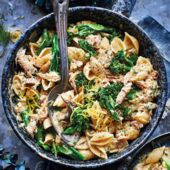 Mackerel and broccoli pasta