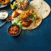 Crispy Cajun cauli tacos and slaw