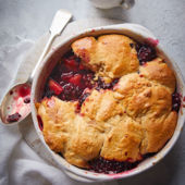 Apple and blackberry cobbler