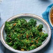 Sautéed kale with garlic, chilli and lemon