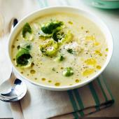 Brussels sprout and cheddar soup 