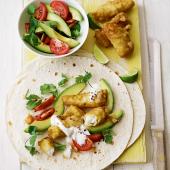 Crispy cod burritos 