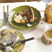 Chicory, pickled pear, Gorgonzola and walnuts