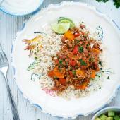 Pork, bean and sweet potato chilli