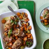 Sticky sumac chicken with watercress salsa