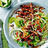 Sticky chicken stir-fry with slaw  