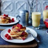 Ricotta and raspberry pancakes