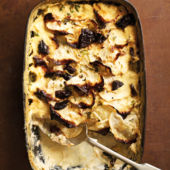 Celeriac and prune dauphinoise