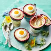Passion fruit and white chocolate mousse