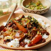 Moroccan-spiced fruity pork