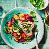 Warm tuna niçoise ratatouille stack