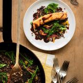 Grilled salmon and Puy lentil salad