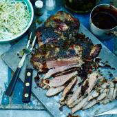 Butterflied lamb with Kentucky mop sauce   