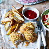 Cajun crispy chicken and wedges