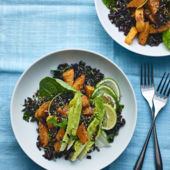 Butternut squash and black rice bowl