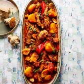 Riojan pork, chorizo and potato pot