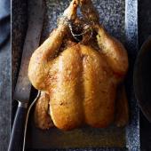 Super-moist roast chicken with lemon and thyme