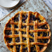 Blueberry custard pie
