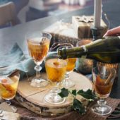 Caramelised clementine and sherry cocktail