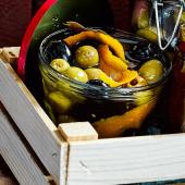 Fennel and orange marinated olives