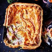 Ham and leek pie