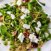 Quinoa, grape and feta salad