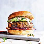 Smoky black bean and sweet potato vegan burgers