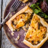 Mushroom, caramelised onion and Gruyère tarts