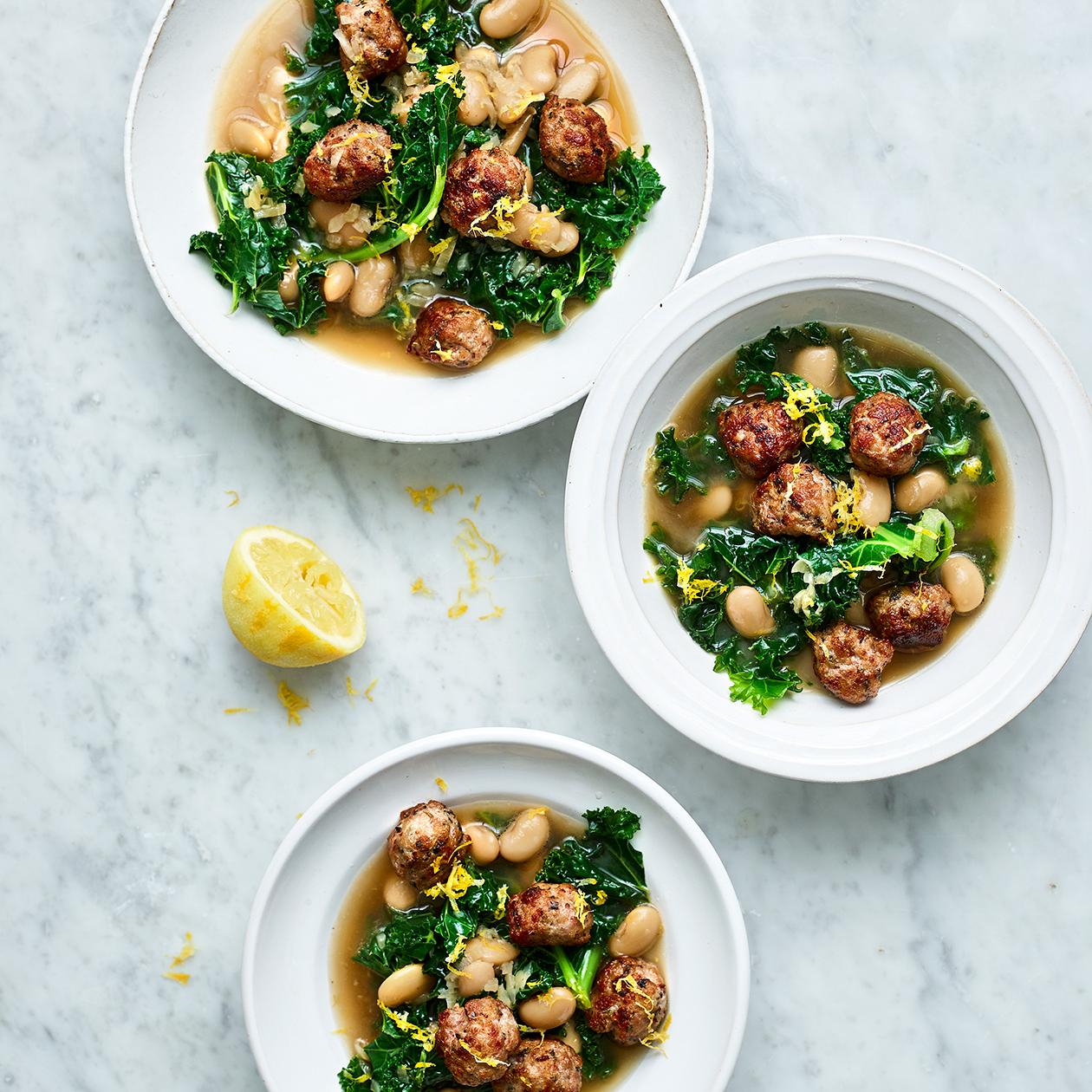 sausage kale and butter bean one pot