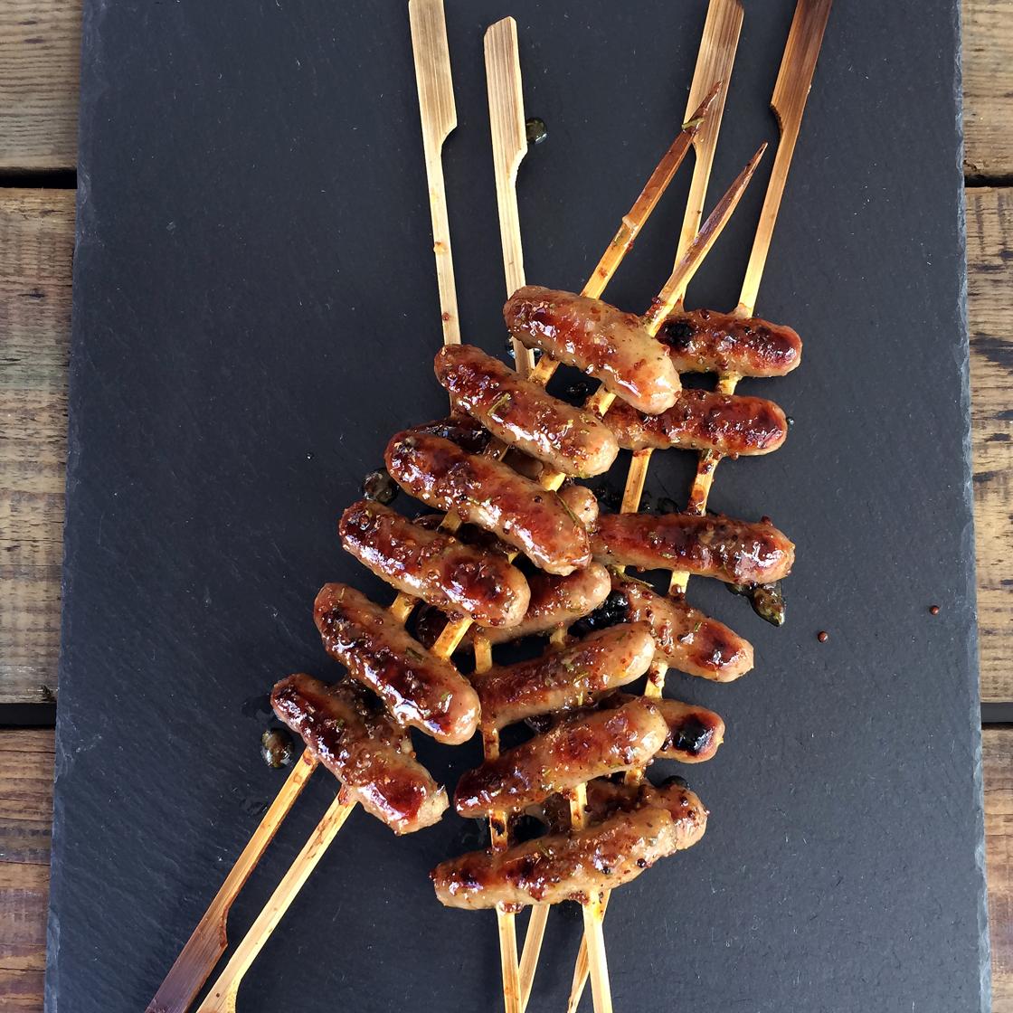 Party Sausages with Honey & Mustard Glaze - Jo's Kitchen Larder