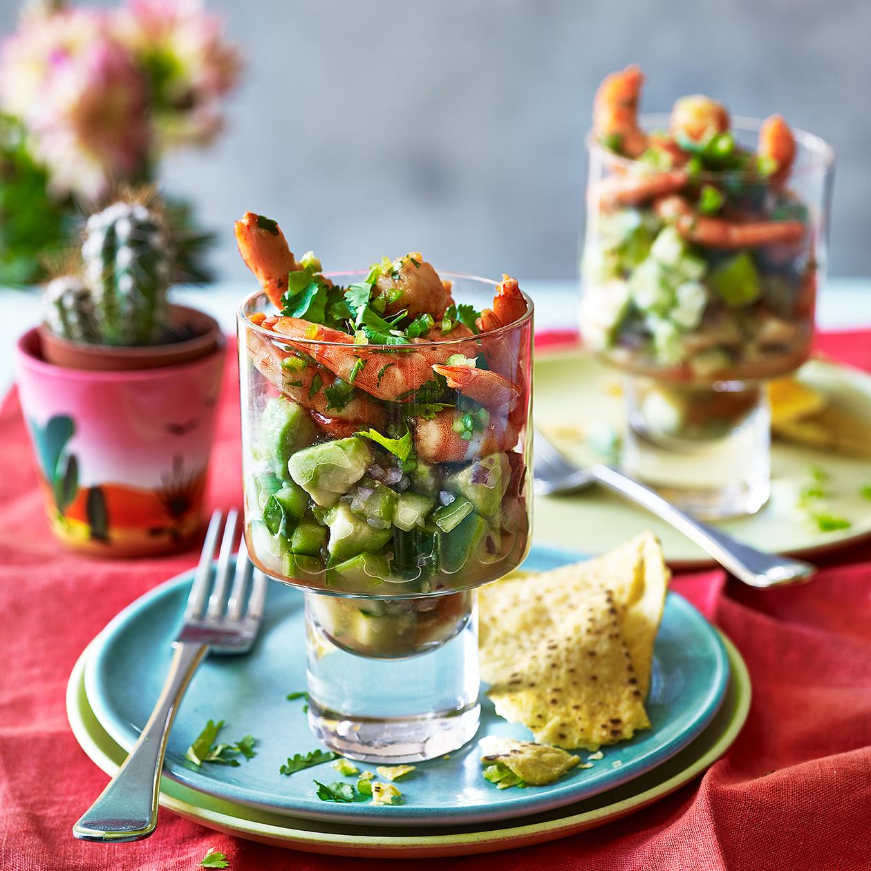 Zingy prawn cocktails recipe | Sainsbury`s Magazine