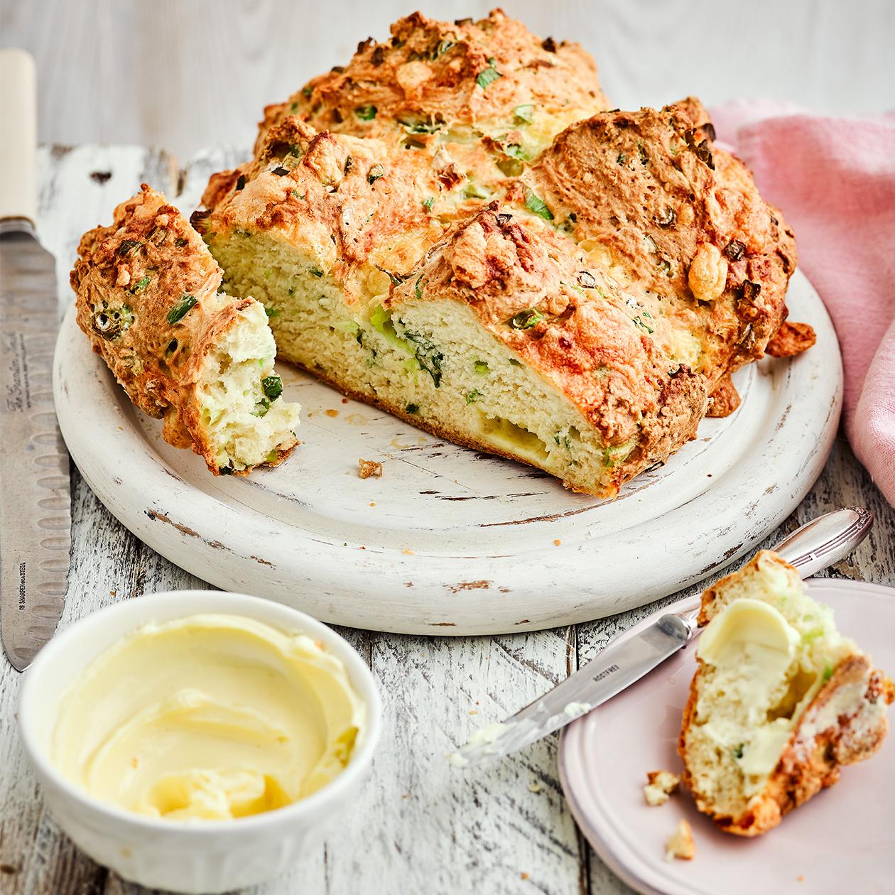 Spring Onion And Cheese Soda Bread Recipe Sainsbury S Magazine