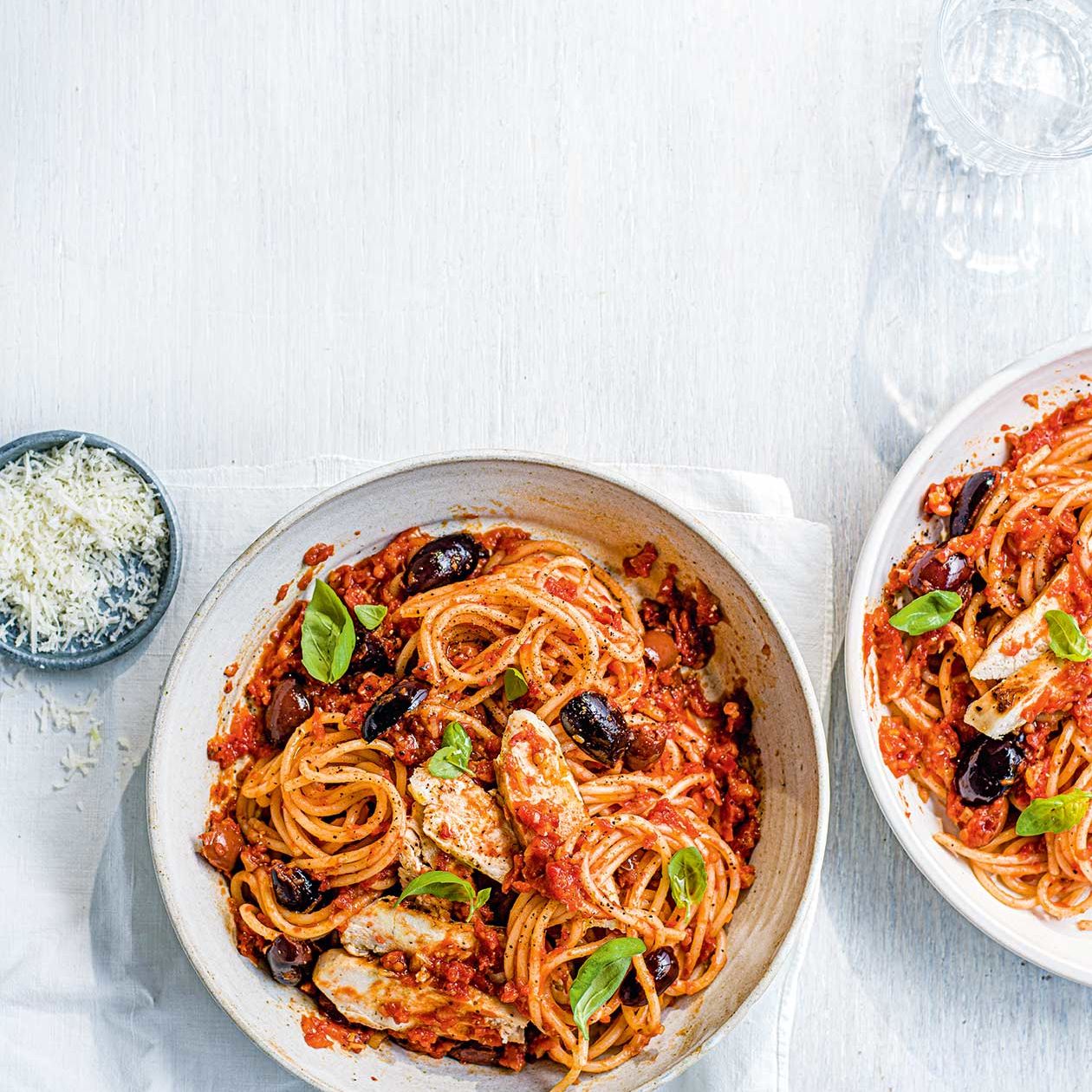 Chicken shop arrabiata pasta