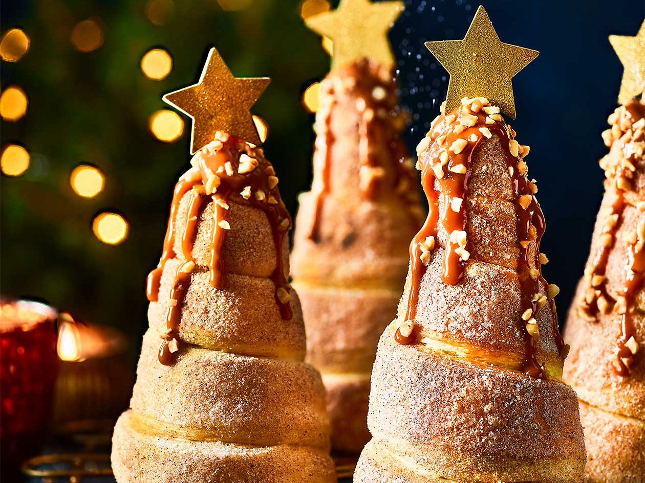 Sainsbury 2022 Christmas Chocolate Caramel Christmas Trees Recipe | Sainsbury`s Magazine